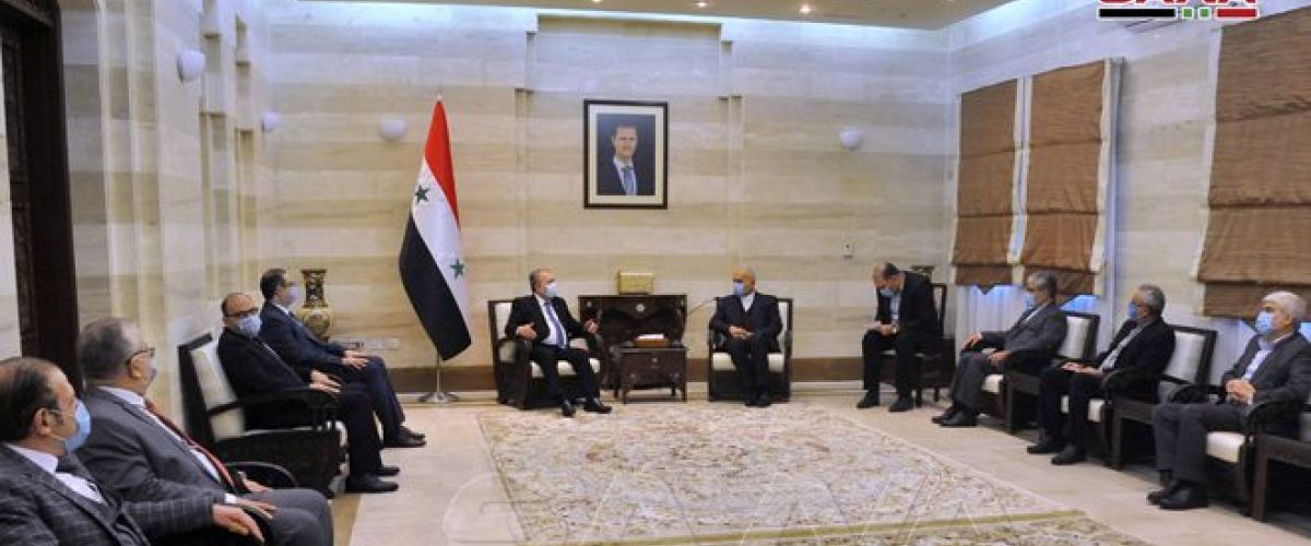 رئيس وزراء النظام السوري، يلتقي رئيس الجانب الإيراني في غرفة التجارة